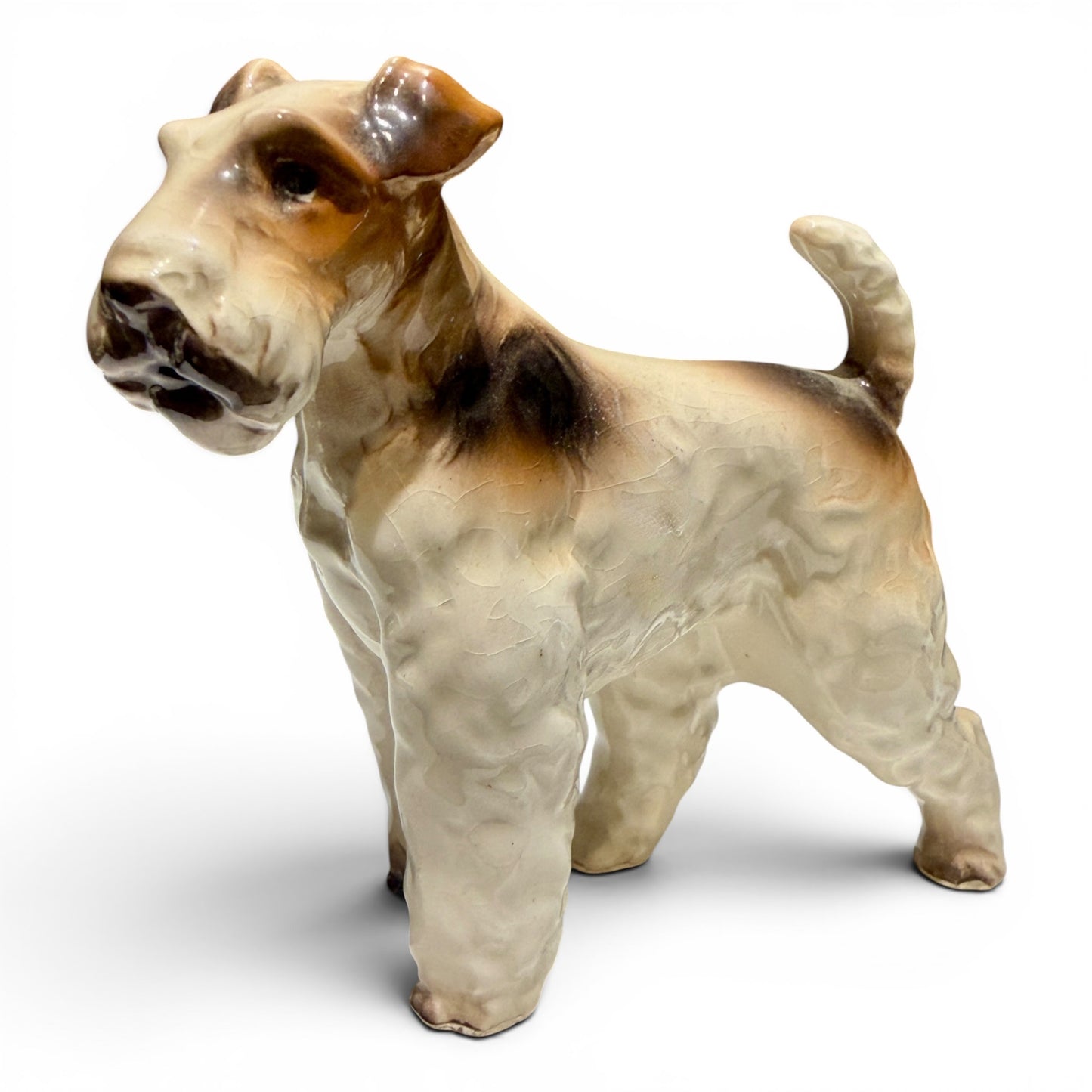 Vintage Hand-Painted Porcelain Terrier Dog Figurine