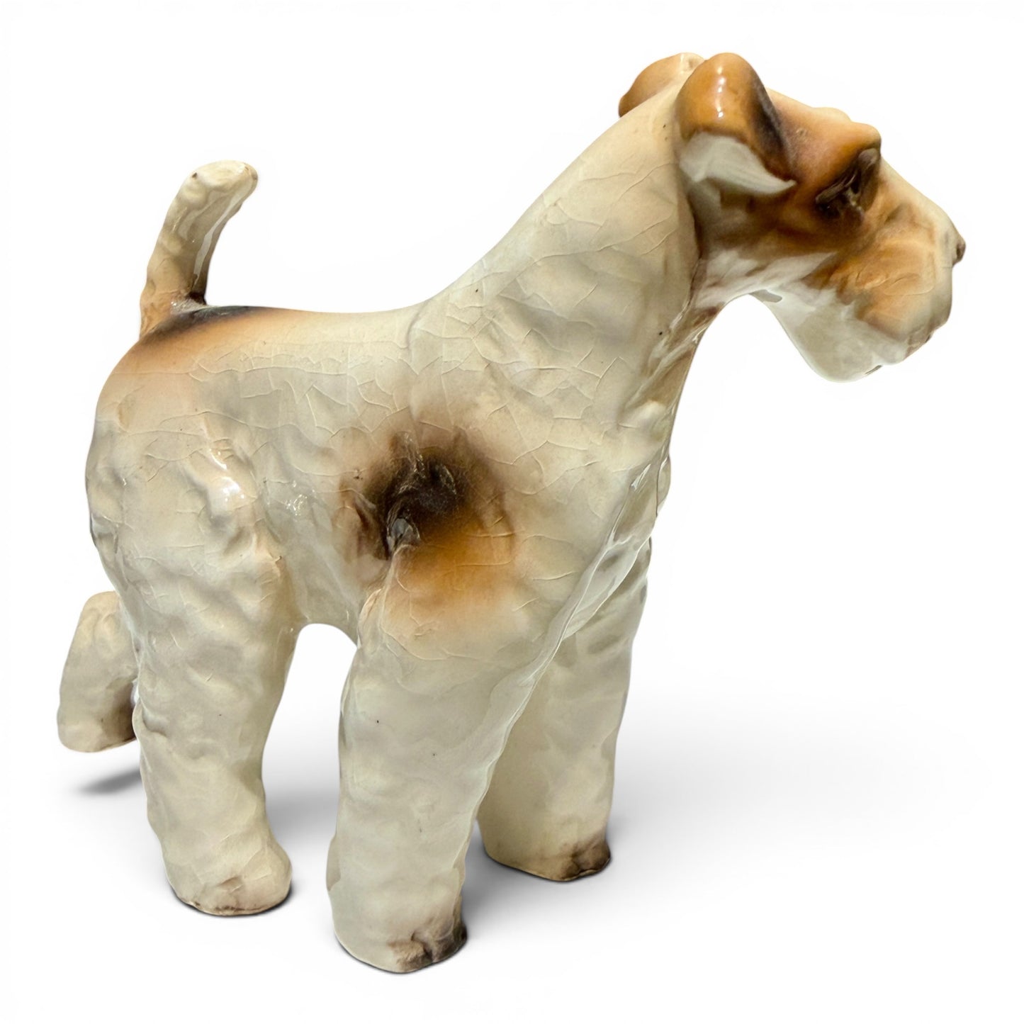 Vintage Hand-Painted Porcelain Terrier Dog Figurine