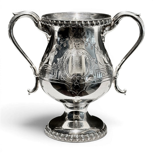 Antique Victorian Silverplate Loving Cup | Meriden Britannia Co. Pedestal Trophy Cup