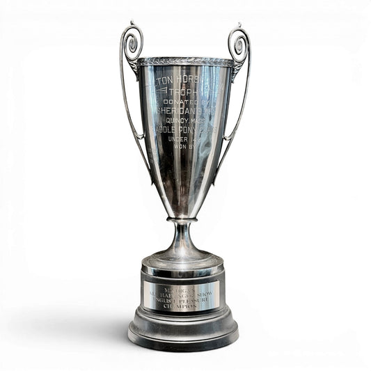 Impressive Antique Milton Horse Show Silver Trophy Loving Cup c. 1935
