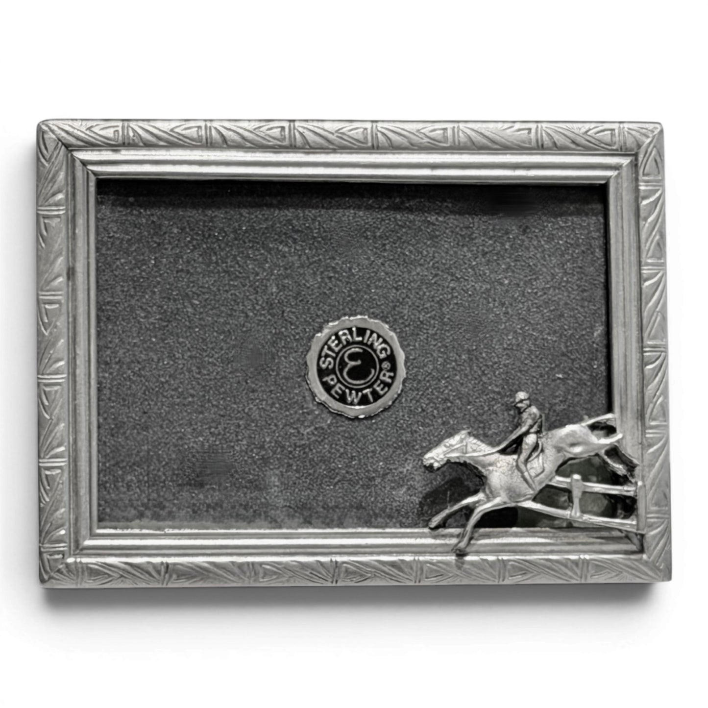 Vintage Elias Fine Sterling Pewter Equestrian Picture Frame