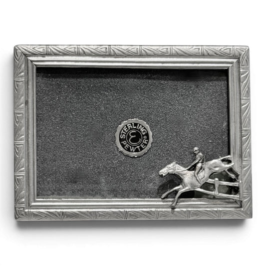Vintage Elias Fine Sterling Pewter Equestrian Picture Frame