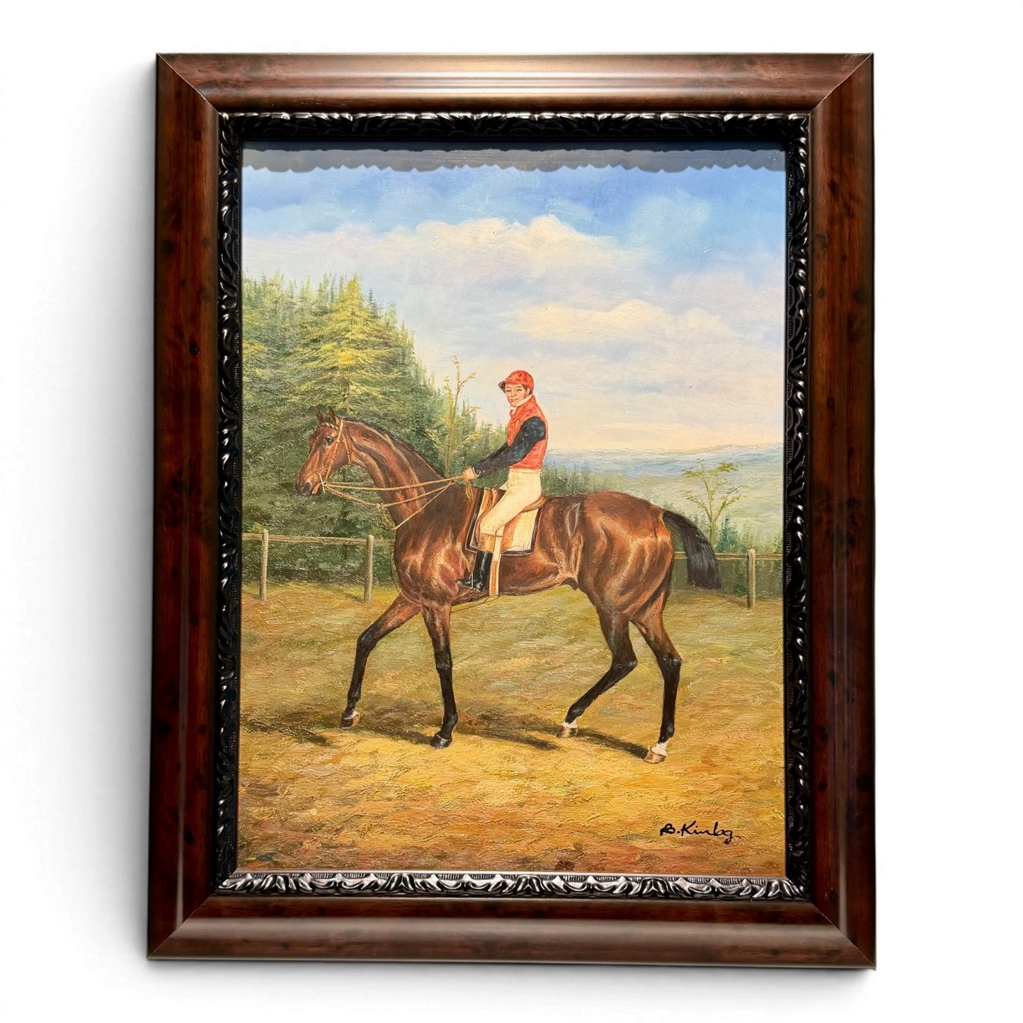 Antique Original Racehorse Oil Painting - Signed & Framed