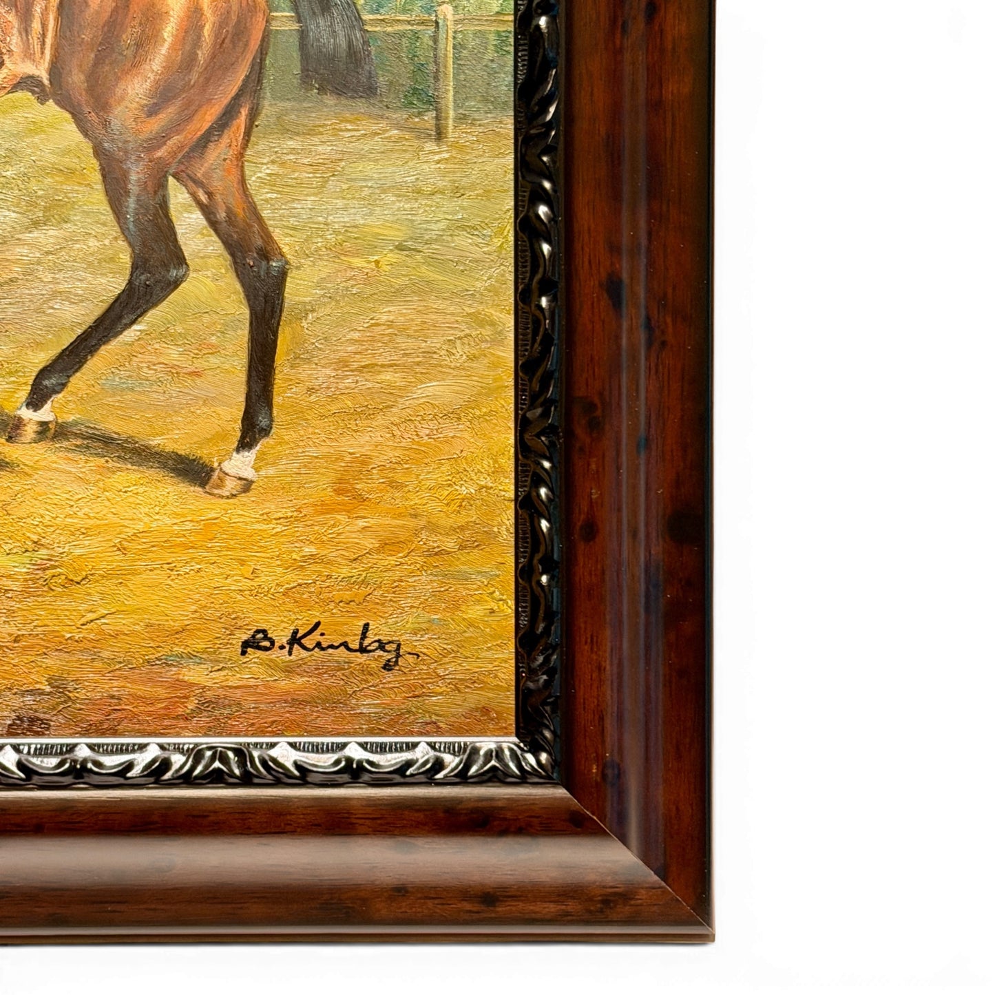 Antique Original Racehorse Oil Painting - Signed & Framed