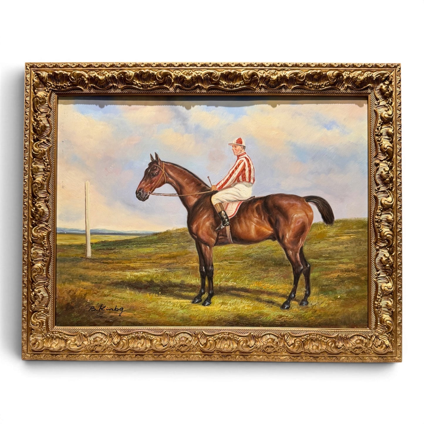 Antique Original Racehorse Oil Painting - Signed & Framed