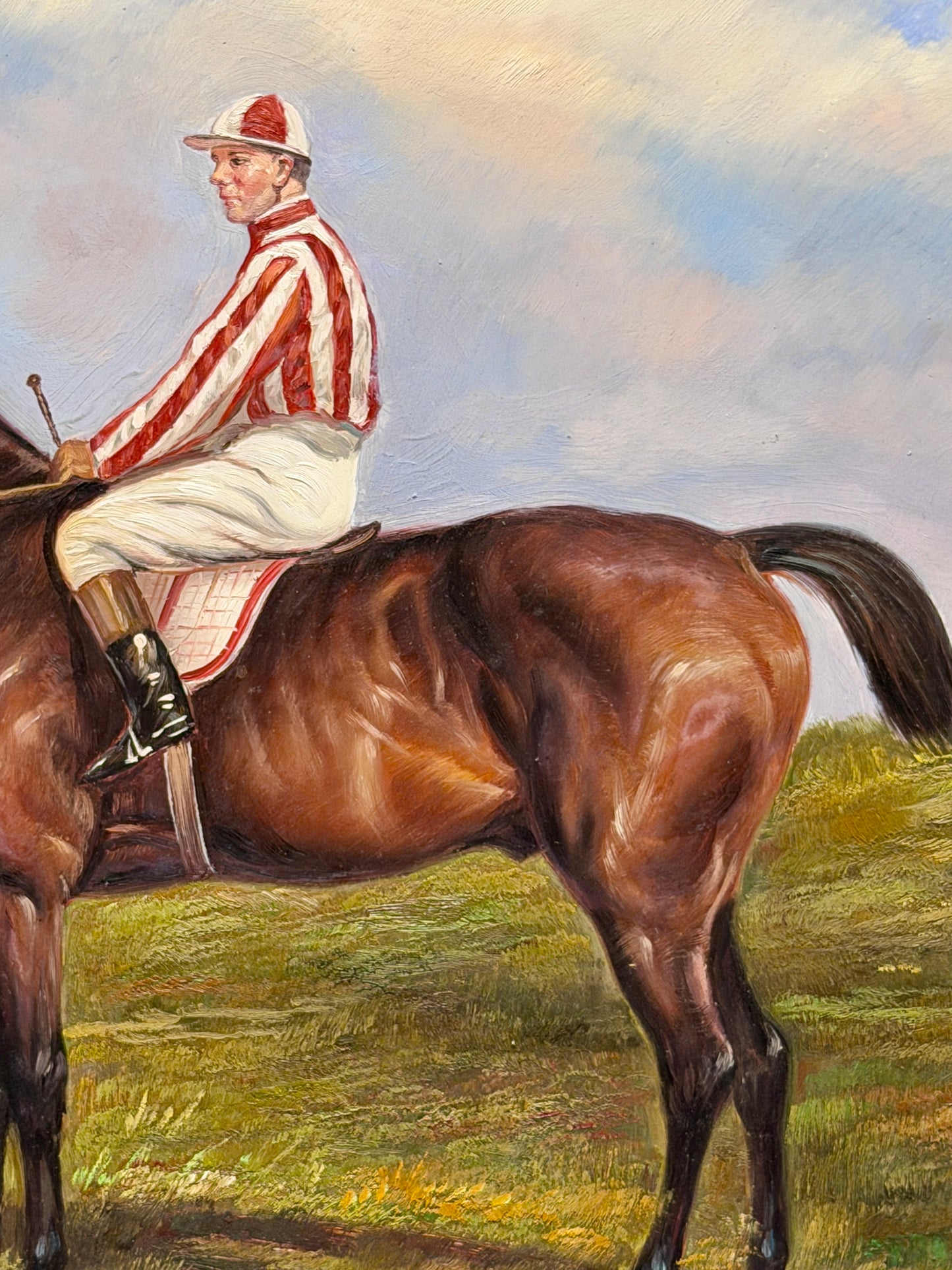 Antique Original Racehorse Oil Painting - Signed & Framed