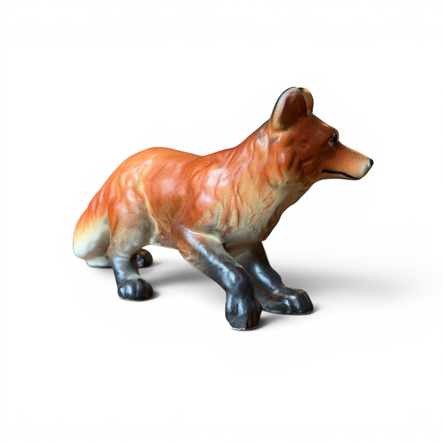 Antique Porcelain Fox Figurine