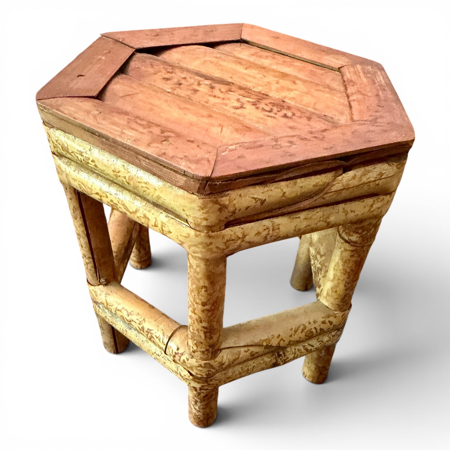 Antique English Tortoiseshell Bamboo Plant Stand