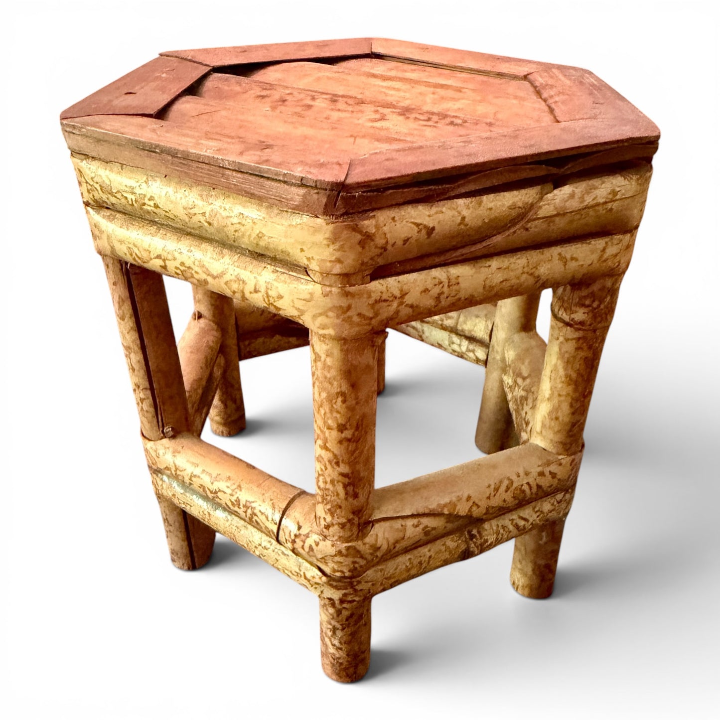 Antique English Tortoiseshell Bamboo Plant Stand