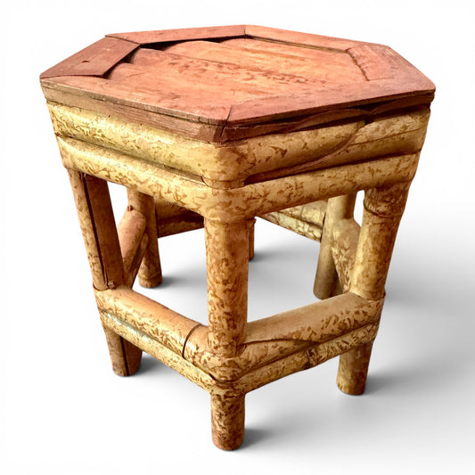 Antique English Tortoiseshell Bamboo Plant Stand