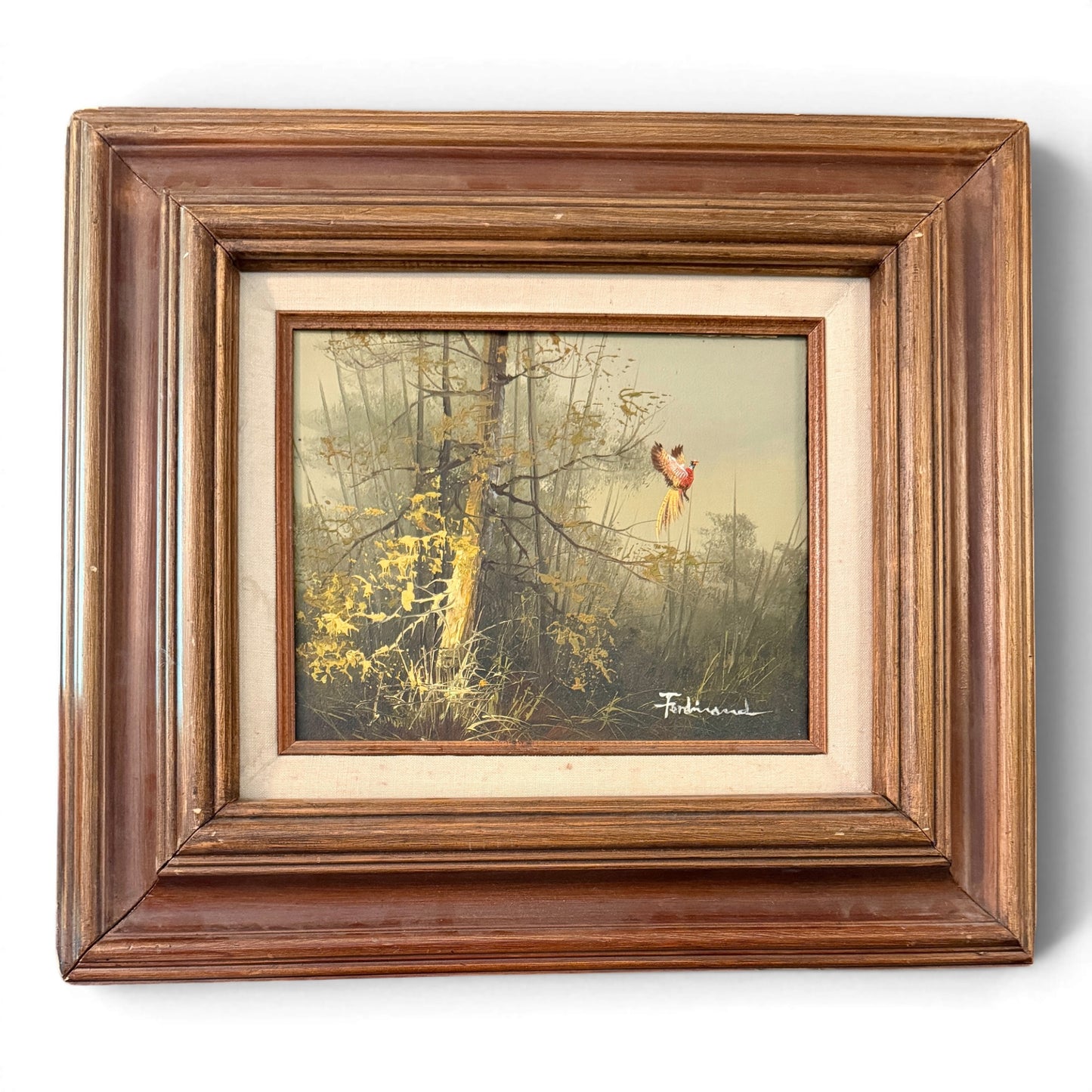 Vintage Original Pheasant Oil Painting - Signed