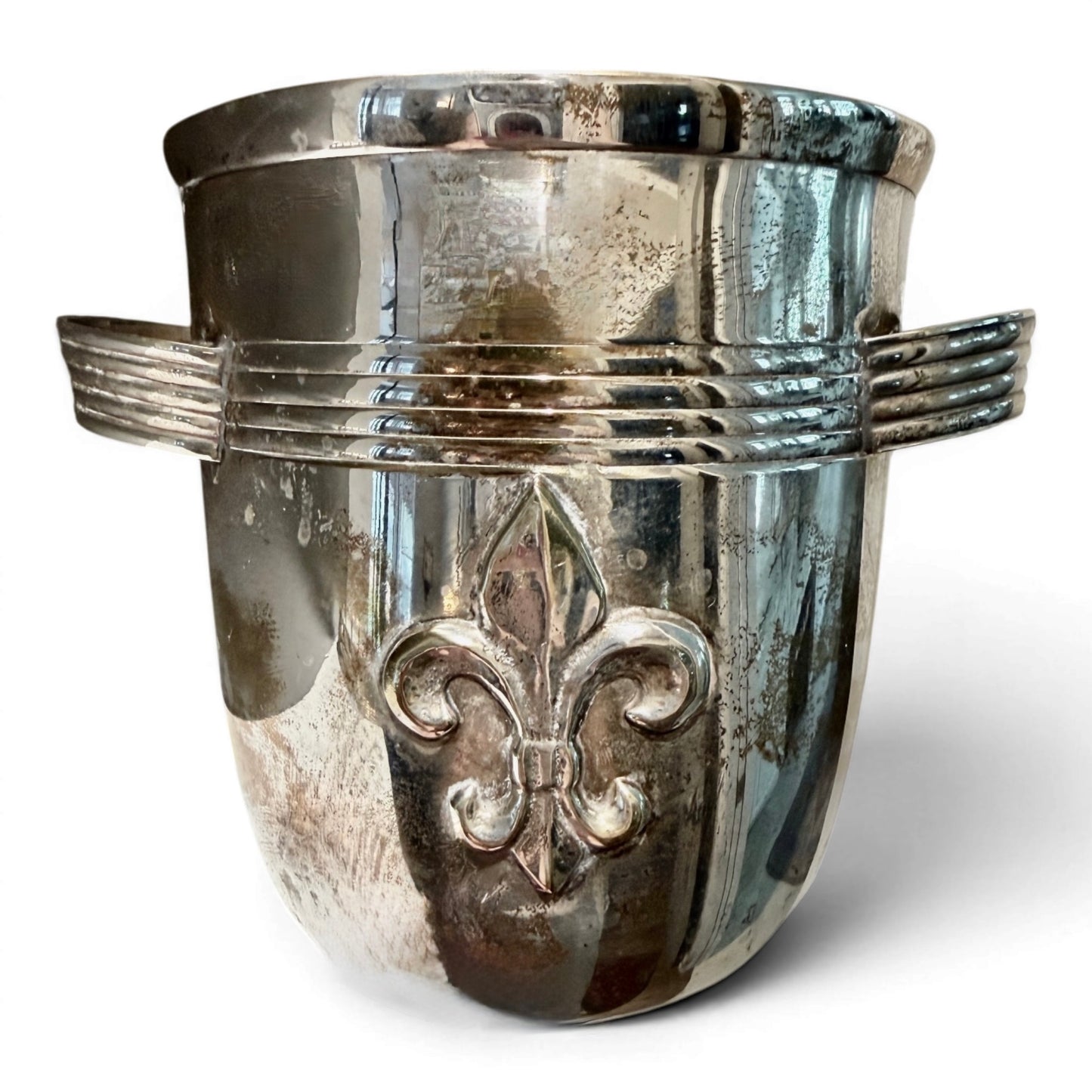 Antique Silver Fleur De Lis Ice Bucket