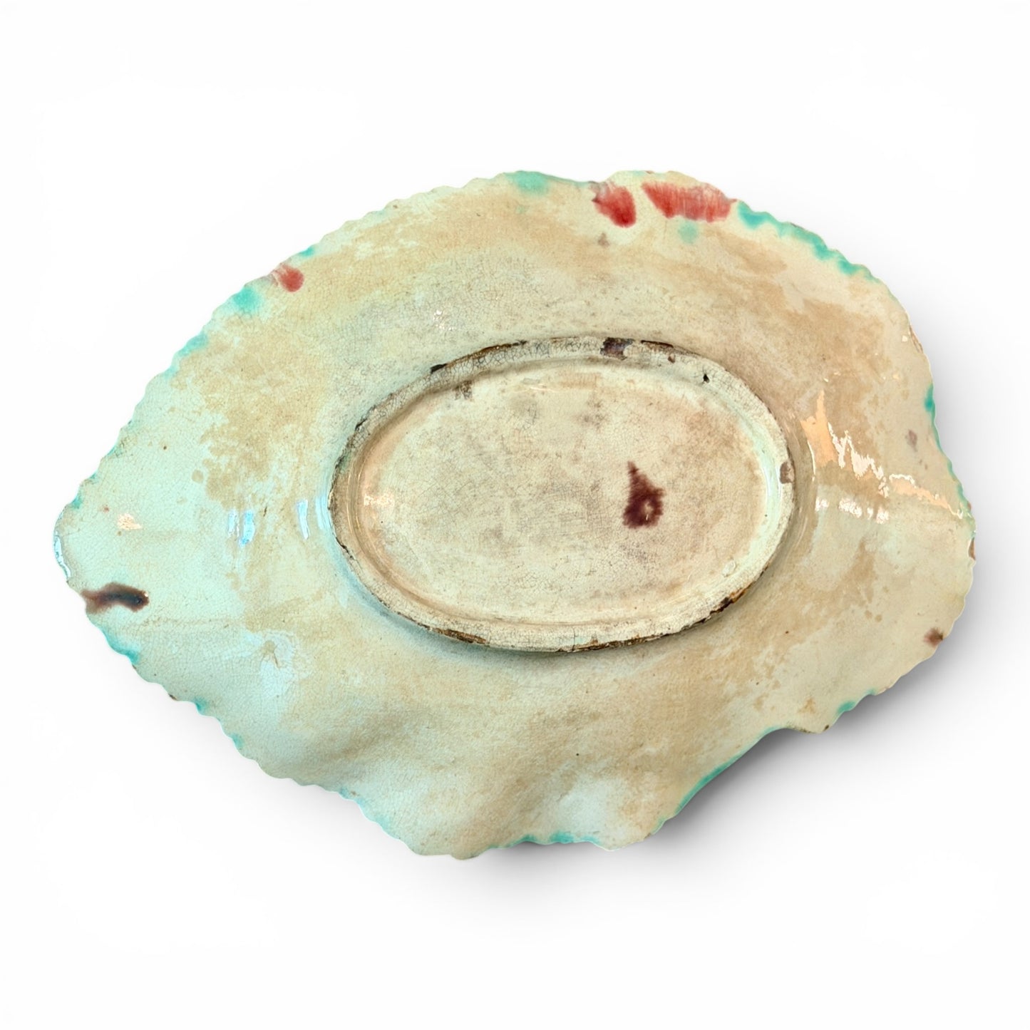 Antique Etruscan Majolica Leaf Plate