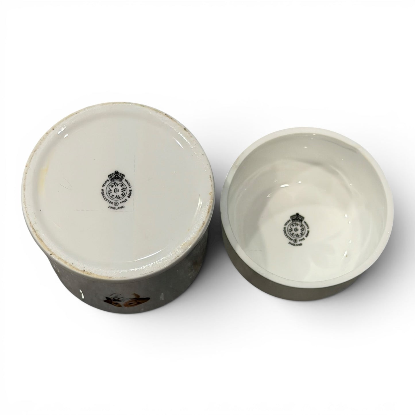 Vintage Royal Worcester Porcelain Fox Hunt Canister