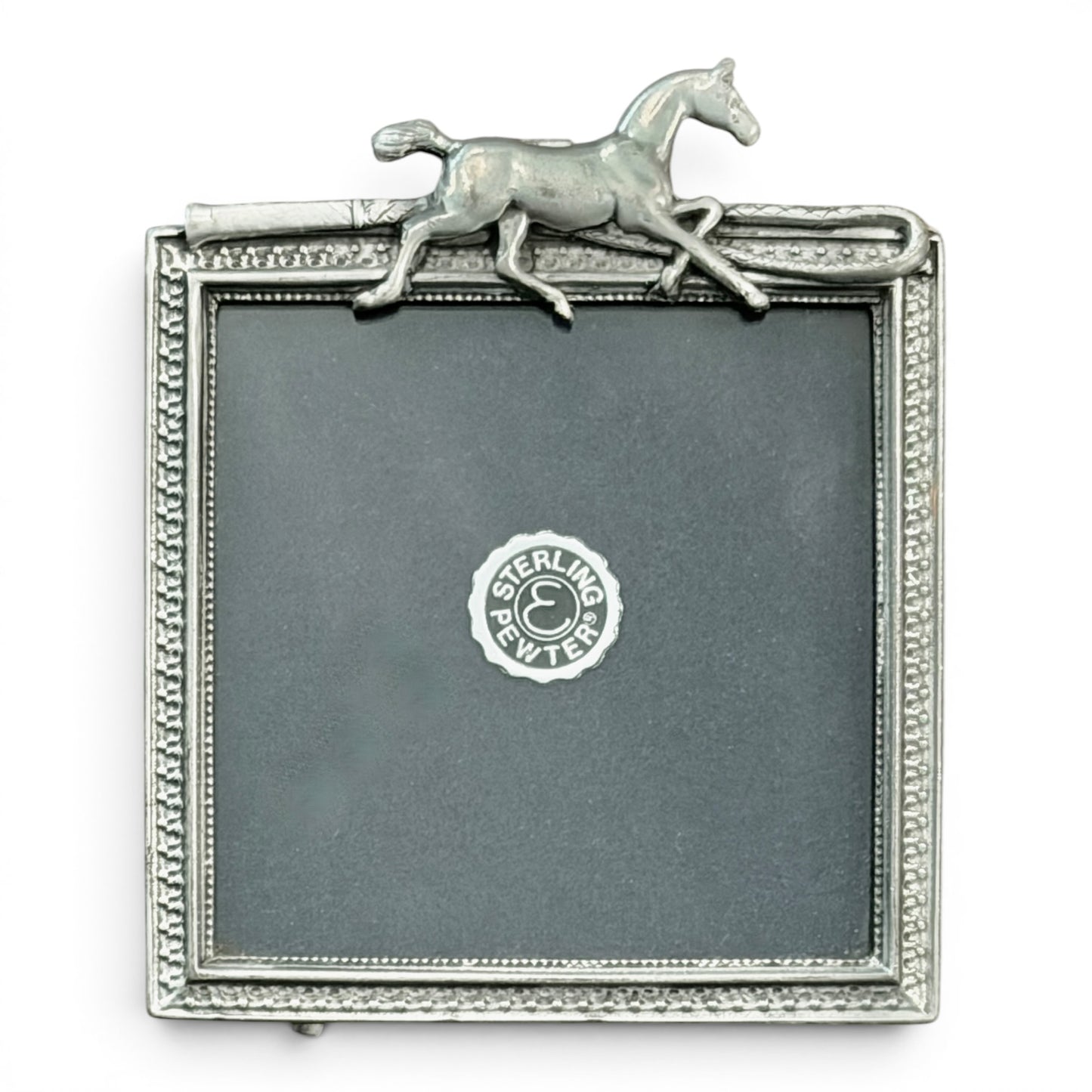Vintage Sterling Pewter Equestrian Picture Frame by Elias
