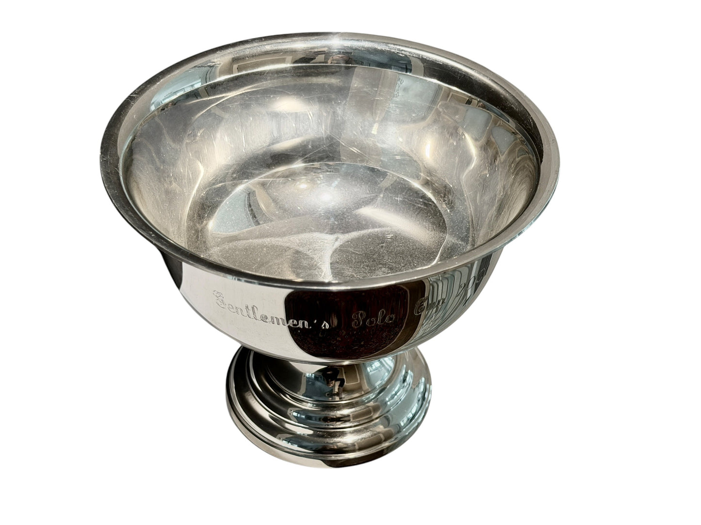 Vintage Gentleman's Polo Cup Silver Pedestal Trophy Bowl
