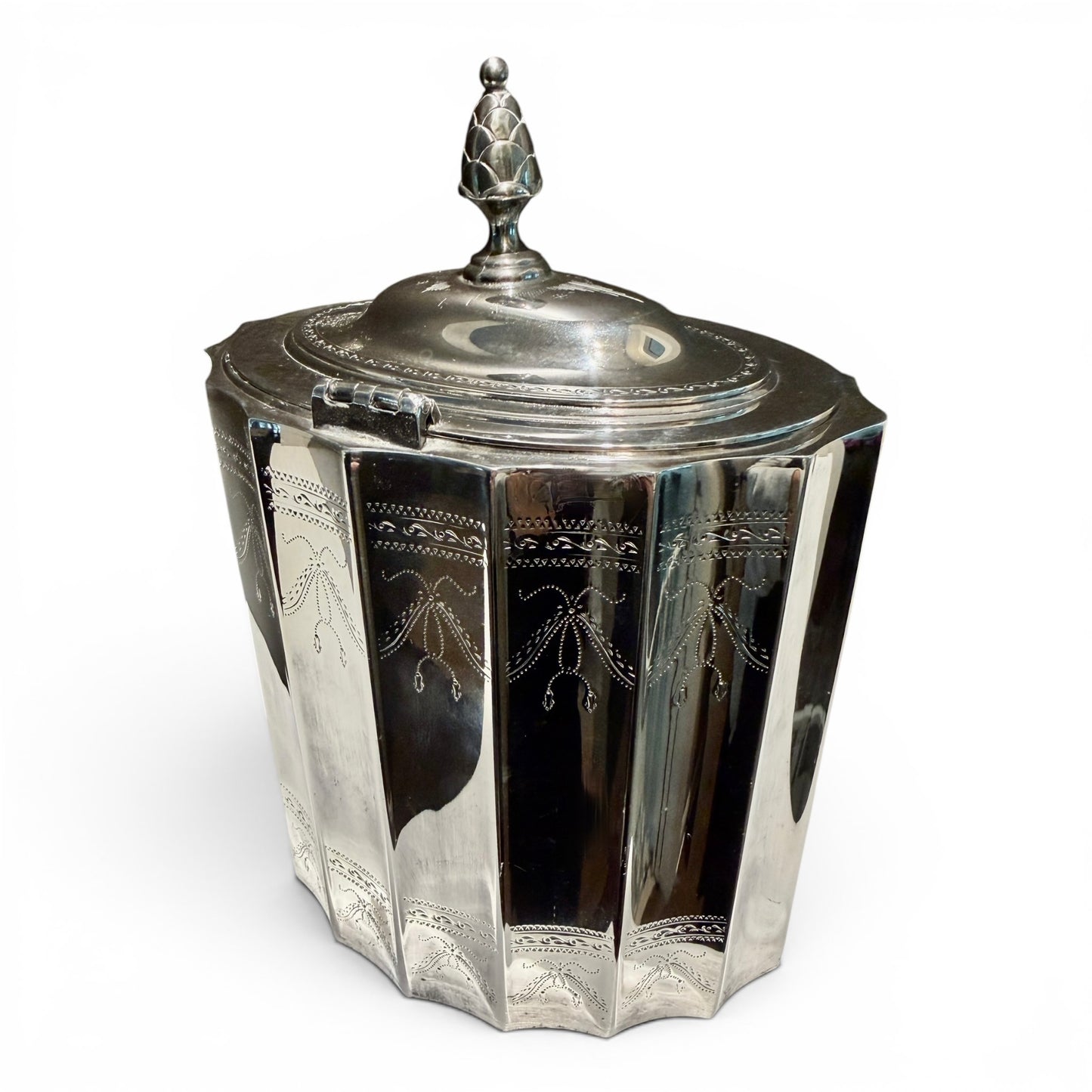 Vintage Lunt Silversmiths Paul Revere Silverplate Biscuit Box | Tea Caddy