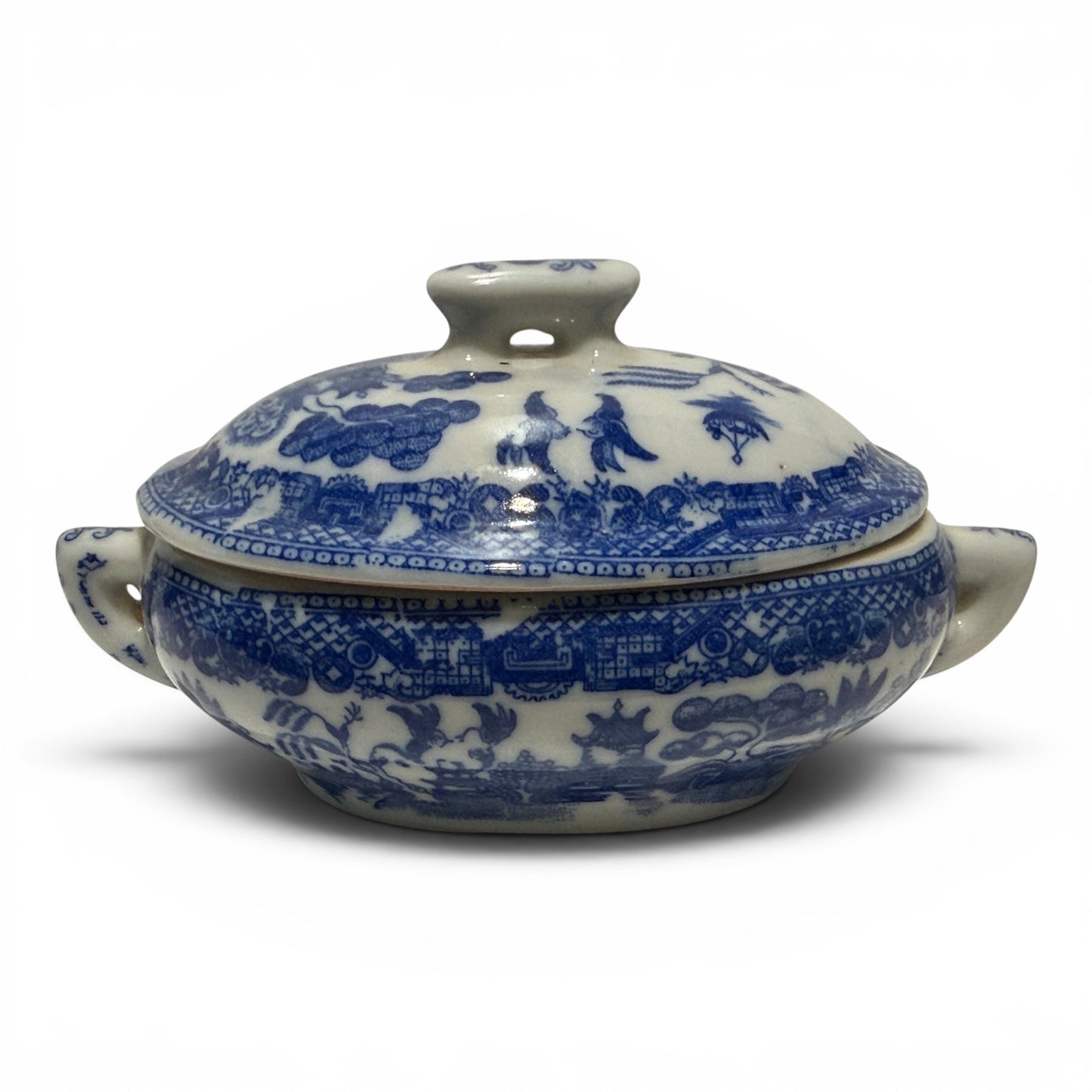 Antique Porcelain Chinoiserie Salt Cellar