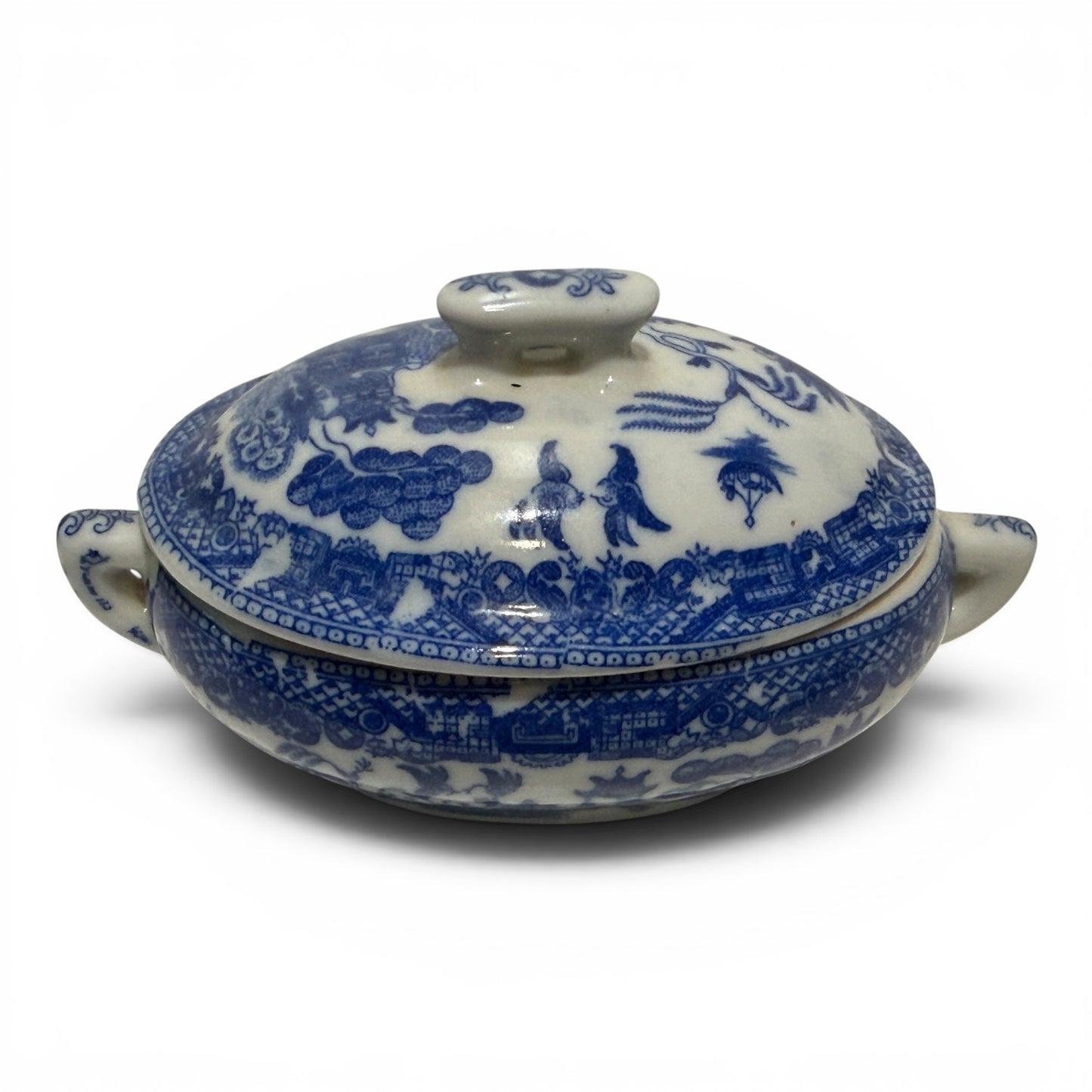Antique Porcelain Chinoiserie Salt Cellar