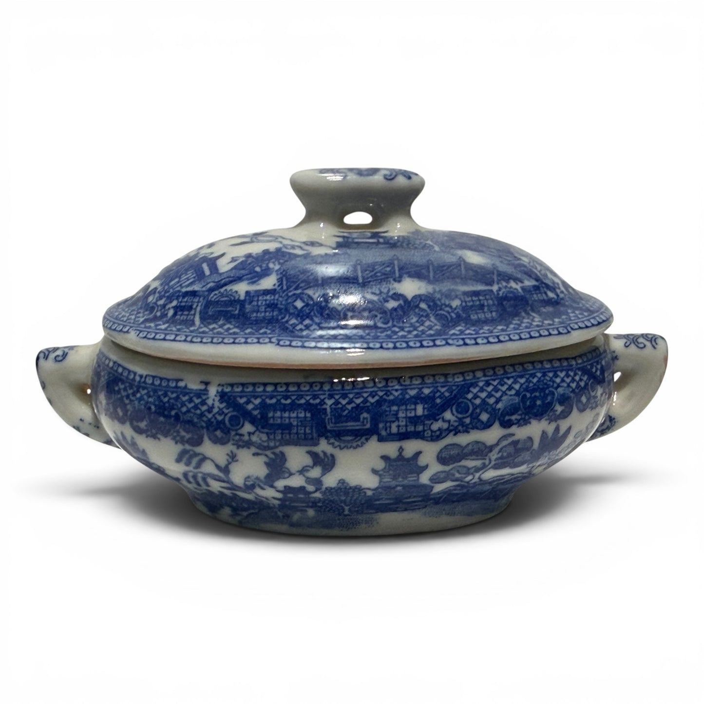 Antique Porcelain Chinoiserie Salt Cellar
