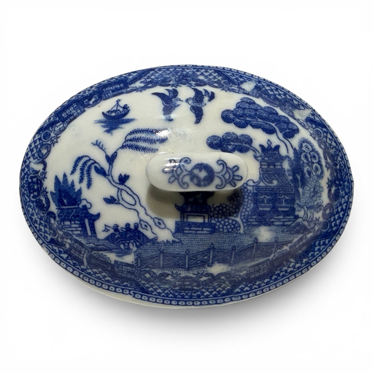 Antique Porcelain Chinoiserie Salt Cellar