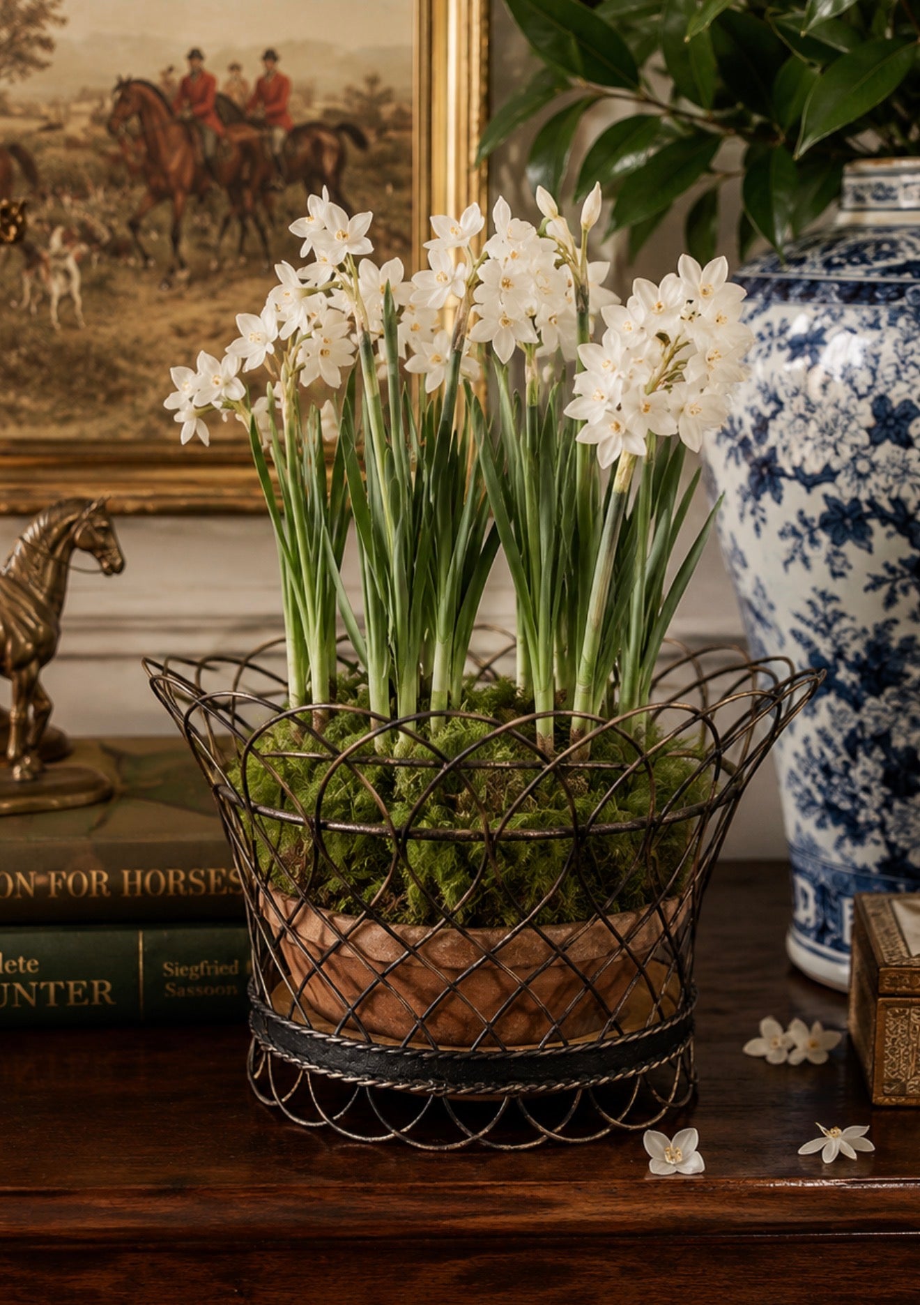 Antique French Metal Cachepot Planter