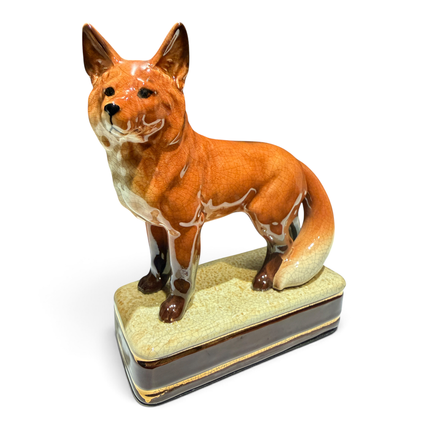 Vintage Takahashi Porcelain Fox Bookend Figurine