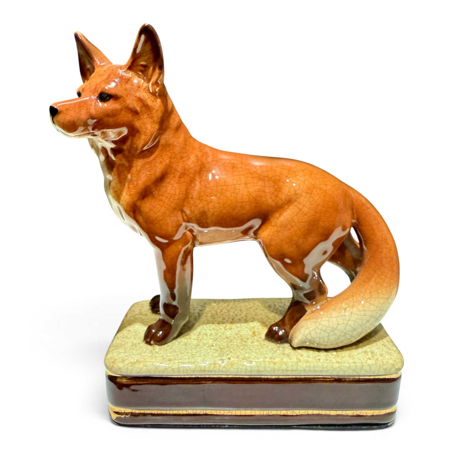 Vintage Takahashi Porcelain Fox Bookend Figurine