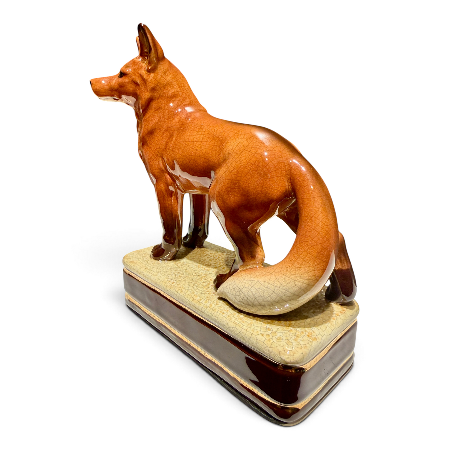 Vintage Takahashi Porcelain Fox Bookend Figurine