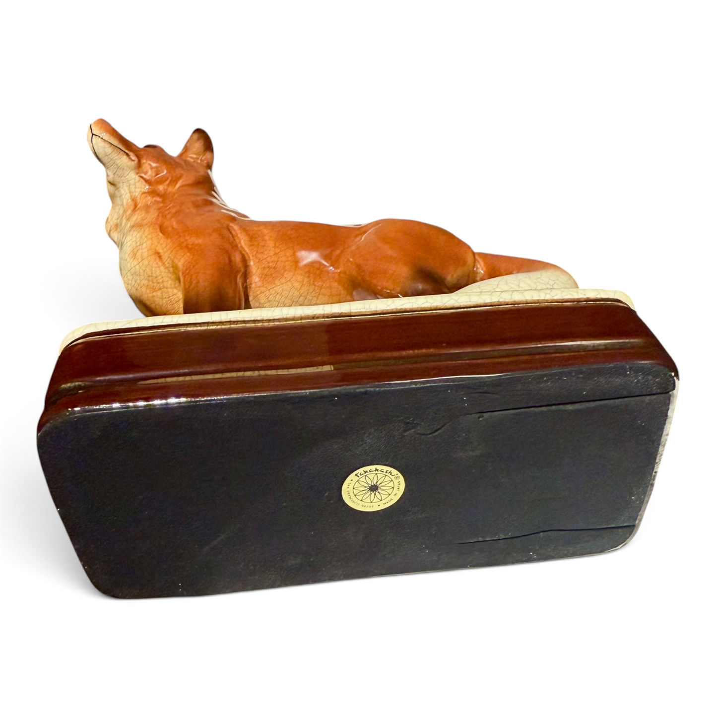 Vintage Takahashi Porcelain Fox Bookend Figurine