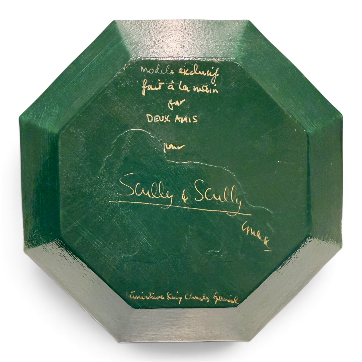 Vintage Scully & Scully Deux Amis Cavalier King Charles Spaniel Reverse Hand Painted Glass Plate
