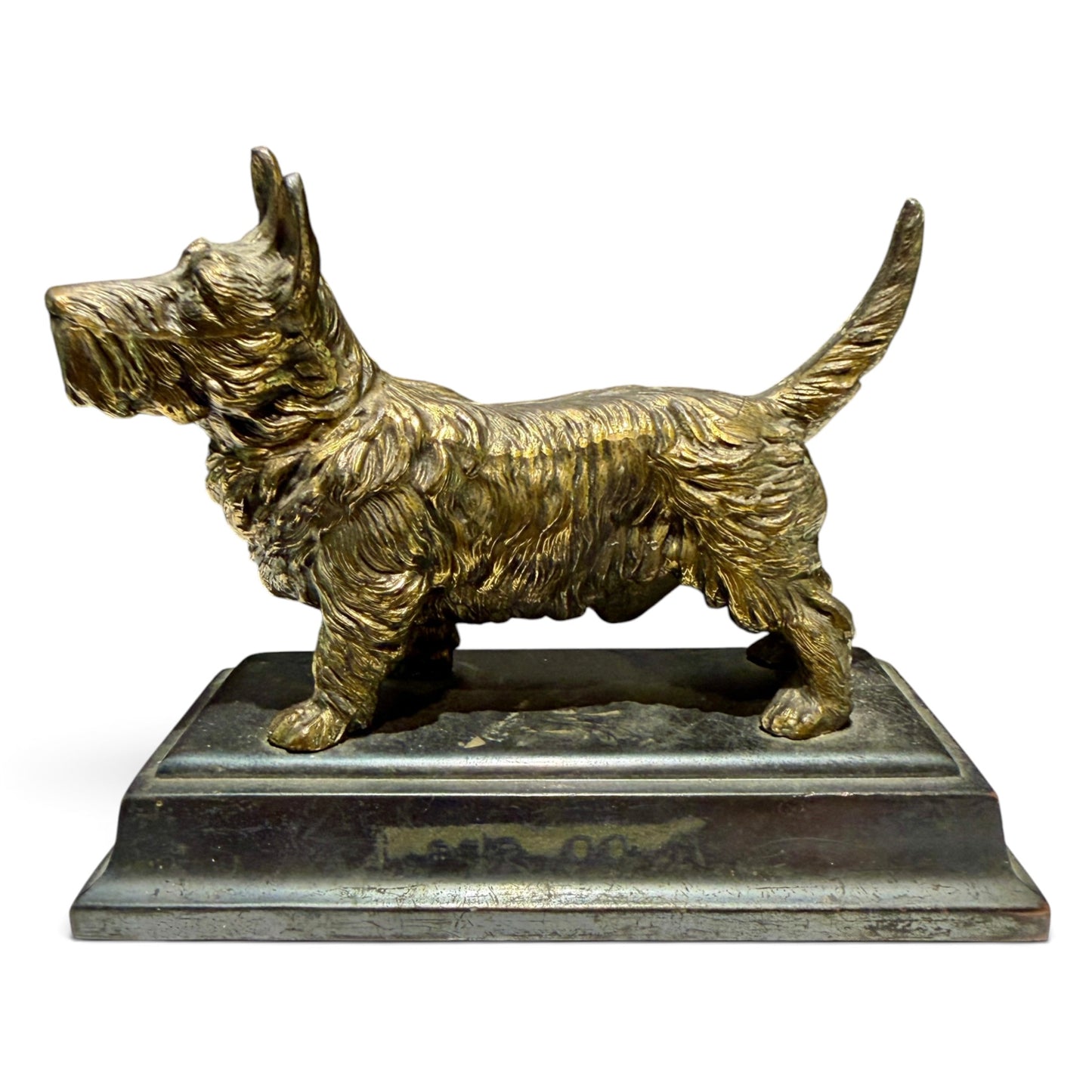Antique 1920s Pompeian Bronze Scottish Terrier Scottie Dog Bookend