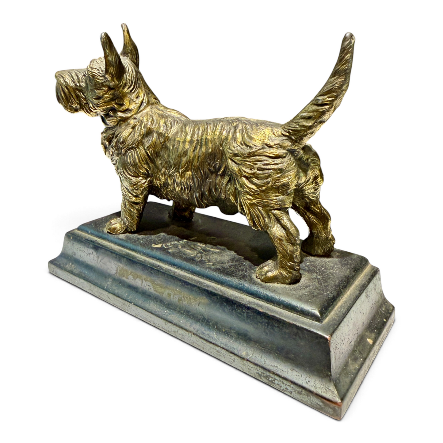Antique 1920s Pompeian Bronze Scottish Terrier Scottie Dog Bookend