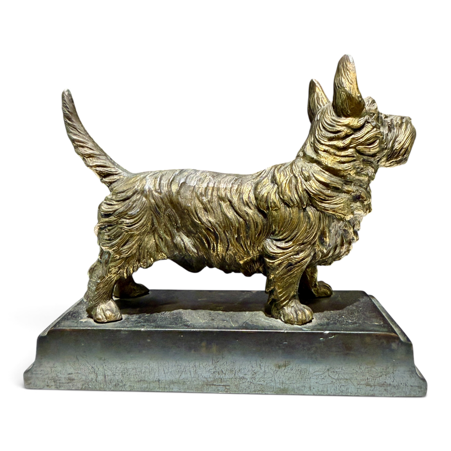 Antique 1920s Pompeian Bronze Scottish Terrier Scottie Dog Bookend