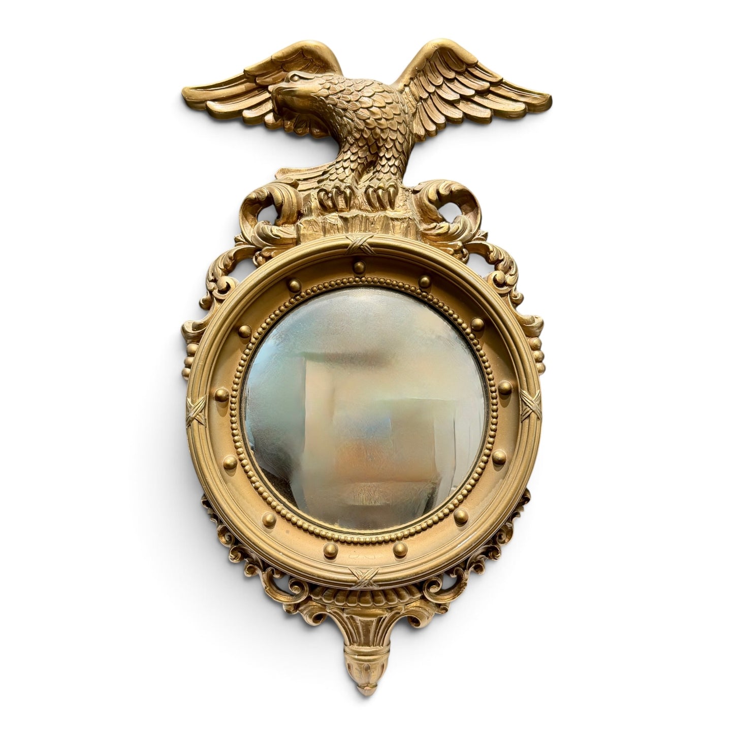 Vintage American Federal Eagle Convex Bull’s-Eye Mirror