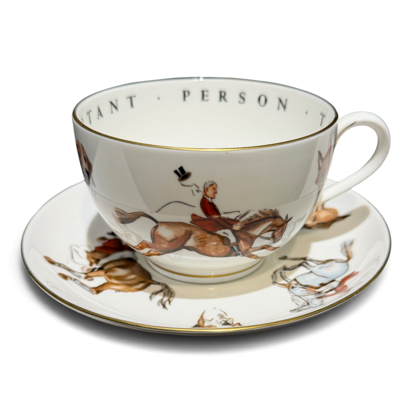 Vintage Royal Worcester 'To A Very Important Person' Fox Hunt Cup & Saucer