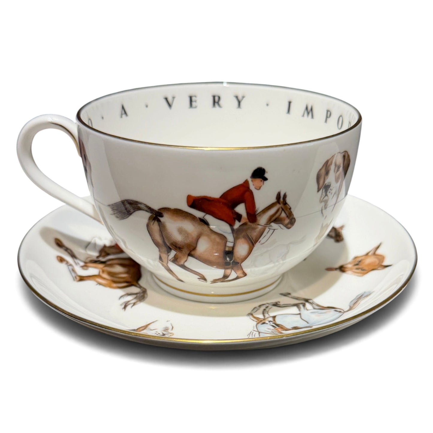 Vintage Royal Worcester 'To A Very Important Person' Fox Hunt Cup & Saucer