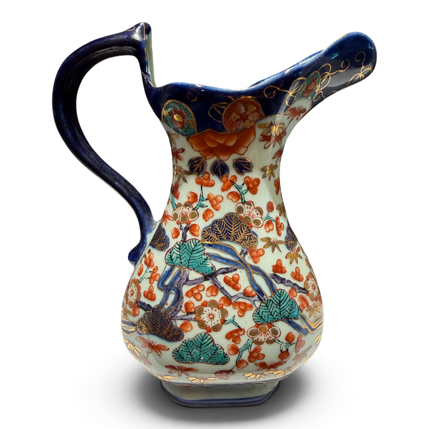 Antique English Staffordshire Ironstone Imari Hydra-Form Pitcher