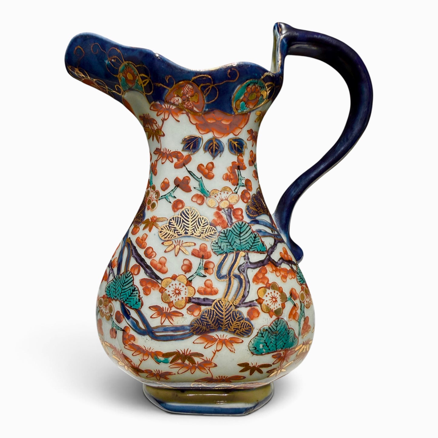 Antique English Staffordshire Ironstone Imari Hydra-Form Pitcher