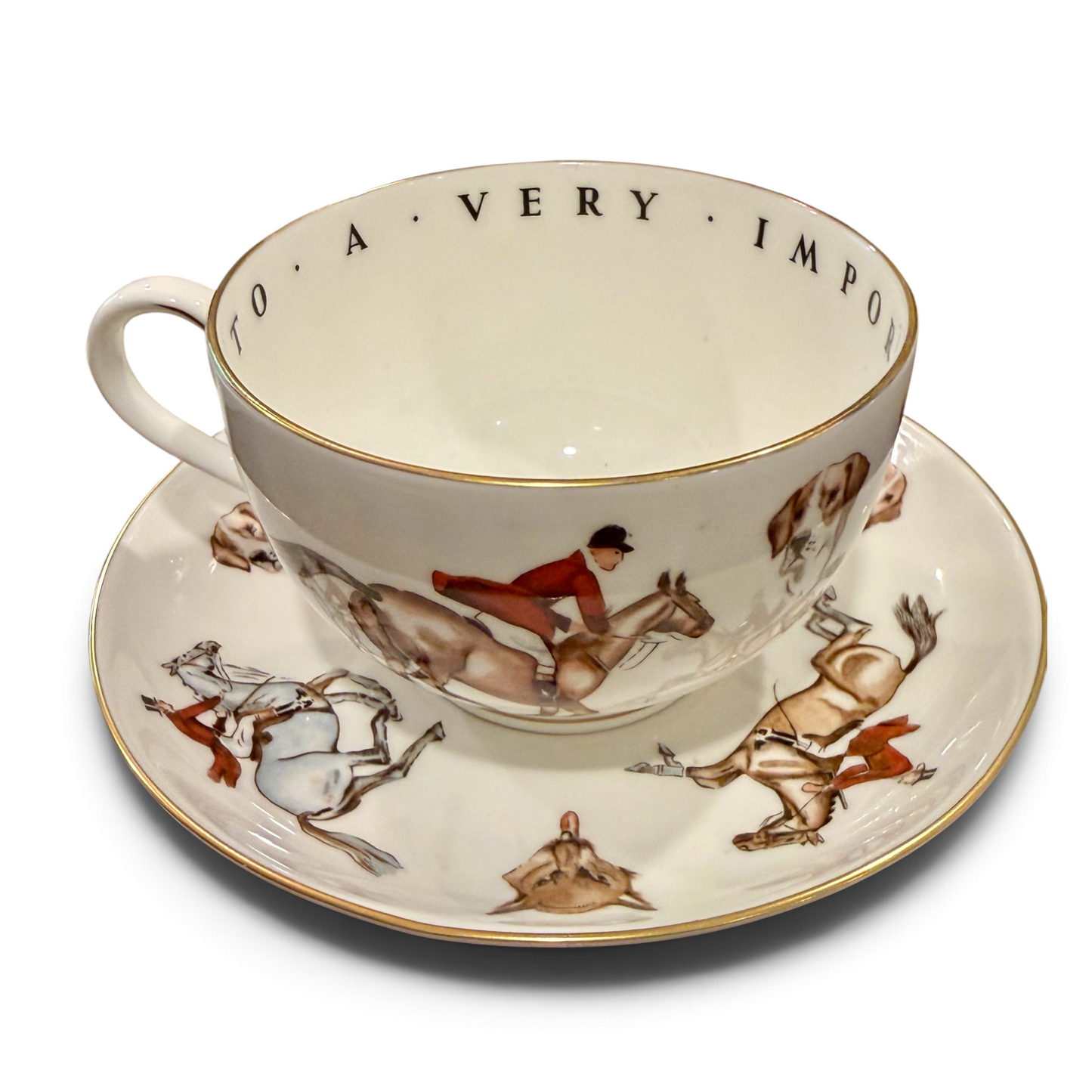 Vintage Royal Worcester 'To A Very Important Person' Fox Hunt Cup & Saucer