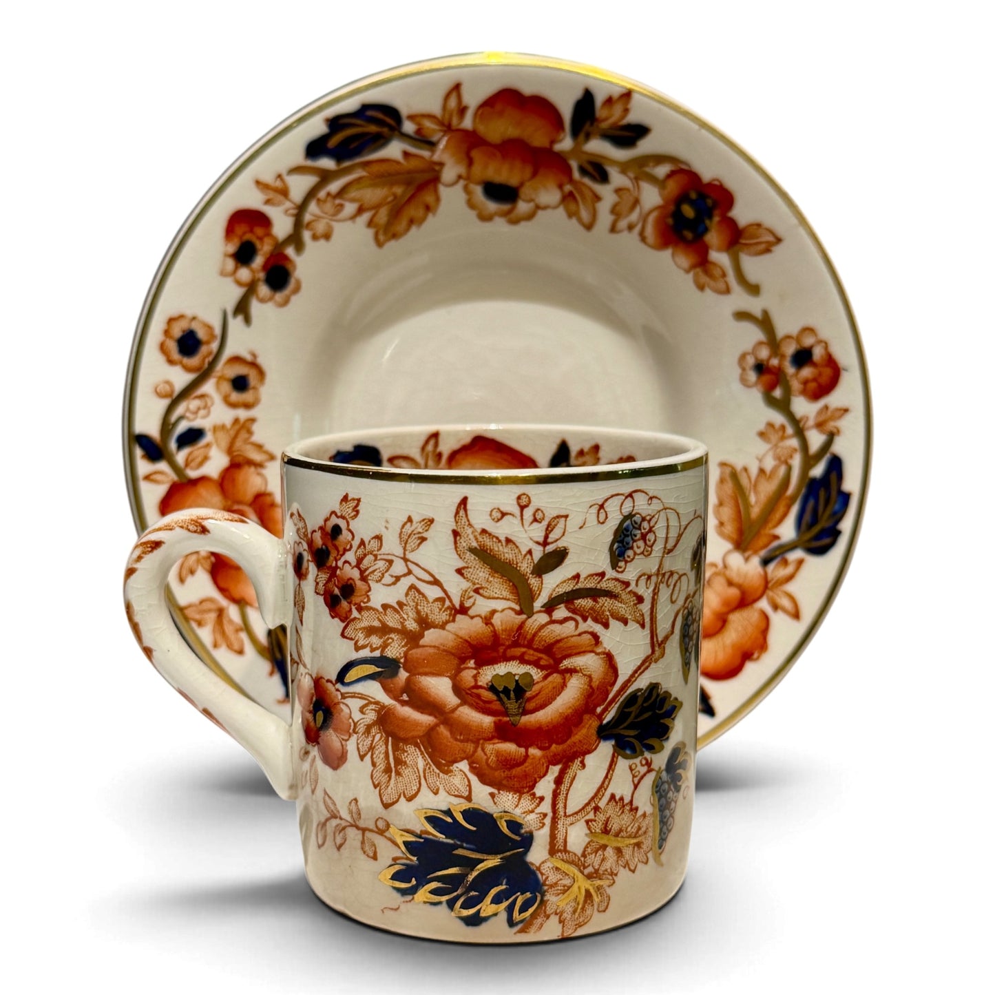 Vintage Enoch Wedgwood “Old Derby” Demitasse Cup & Saucer — England