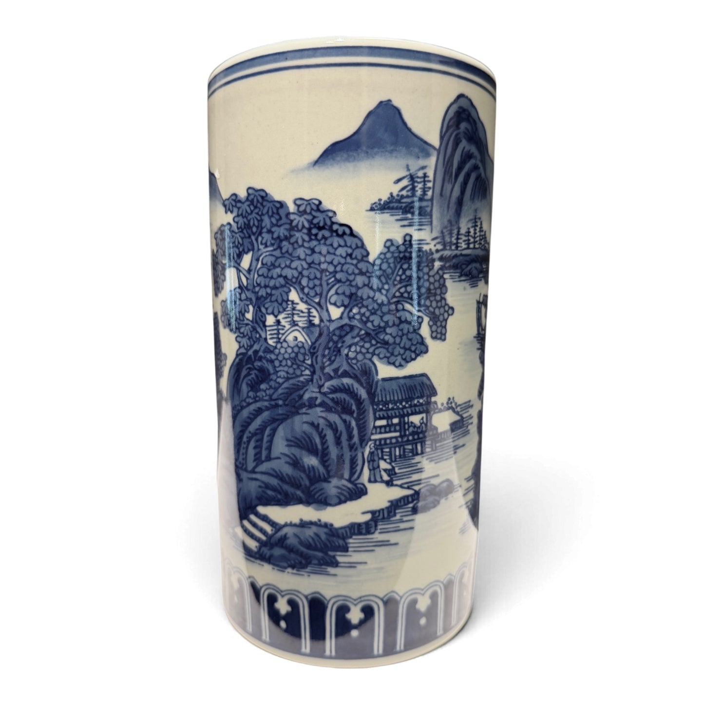 Vintage Porcelain Chinoiserie Brush Pot