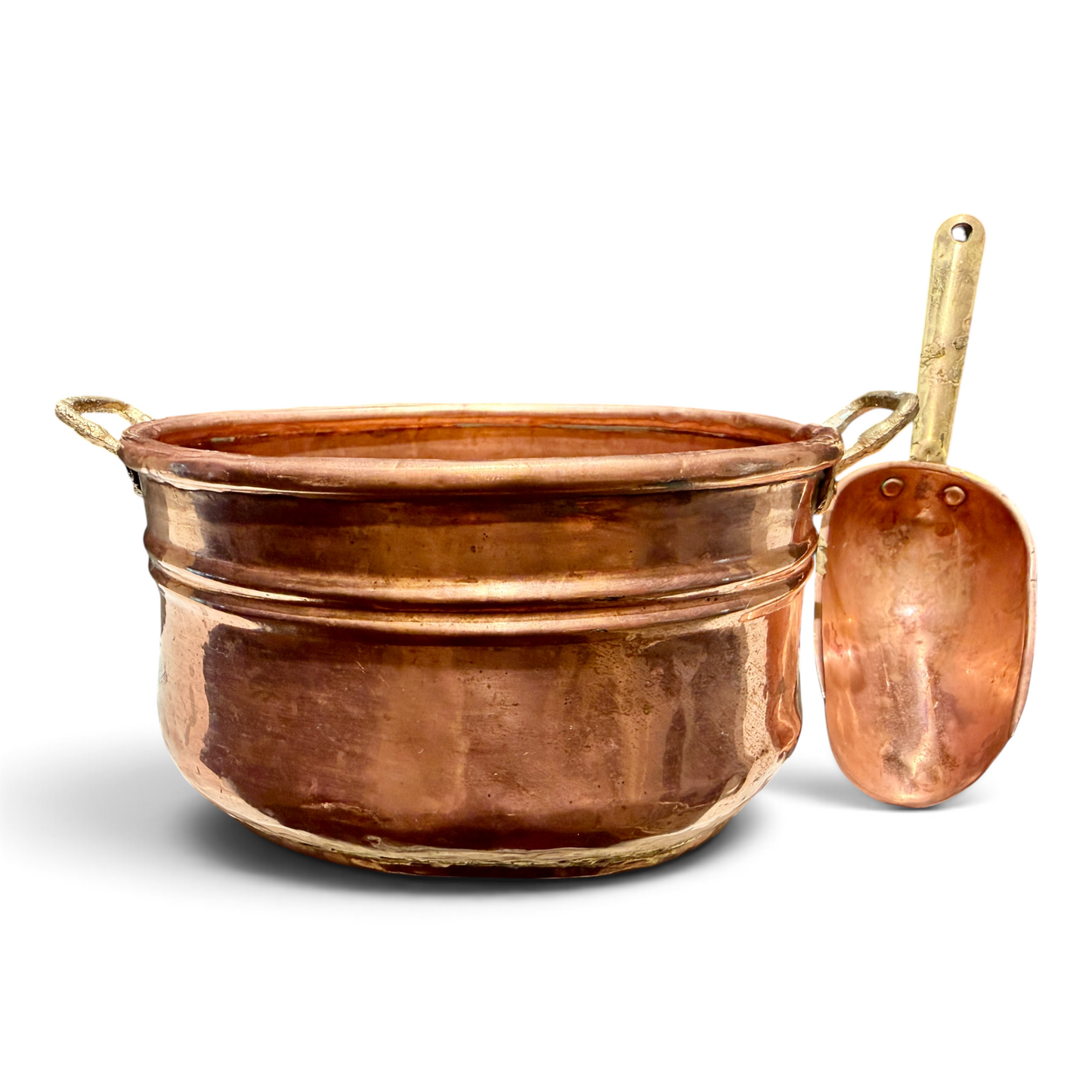 Antique Hand-Forged Turkish Copper Ice Bucket & Scoop | Hand-Hammered Copper Barware