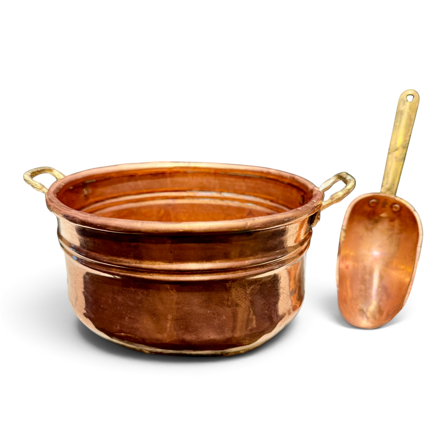 Antique Hand-Forged Turkish Copper Ice Bucket & Scoop | Hand-Hammered Copper Barware