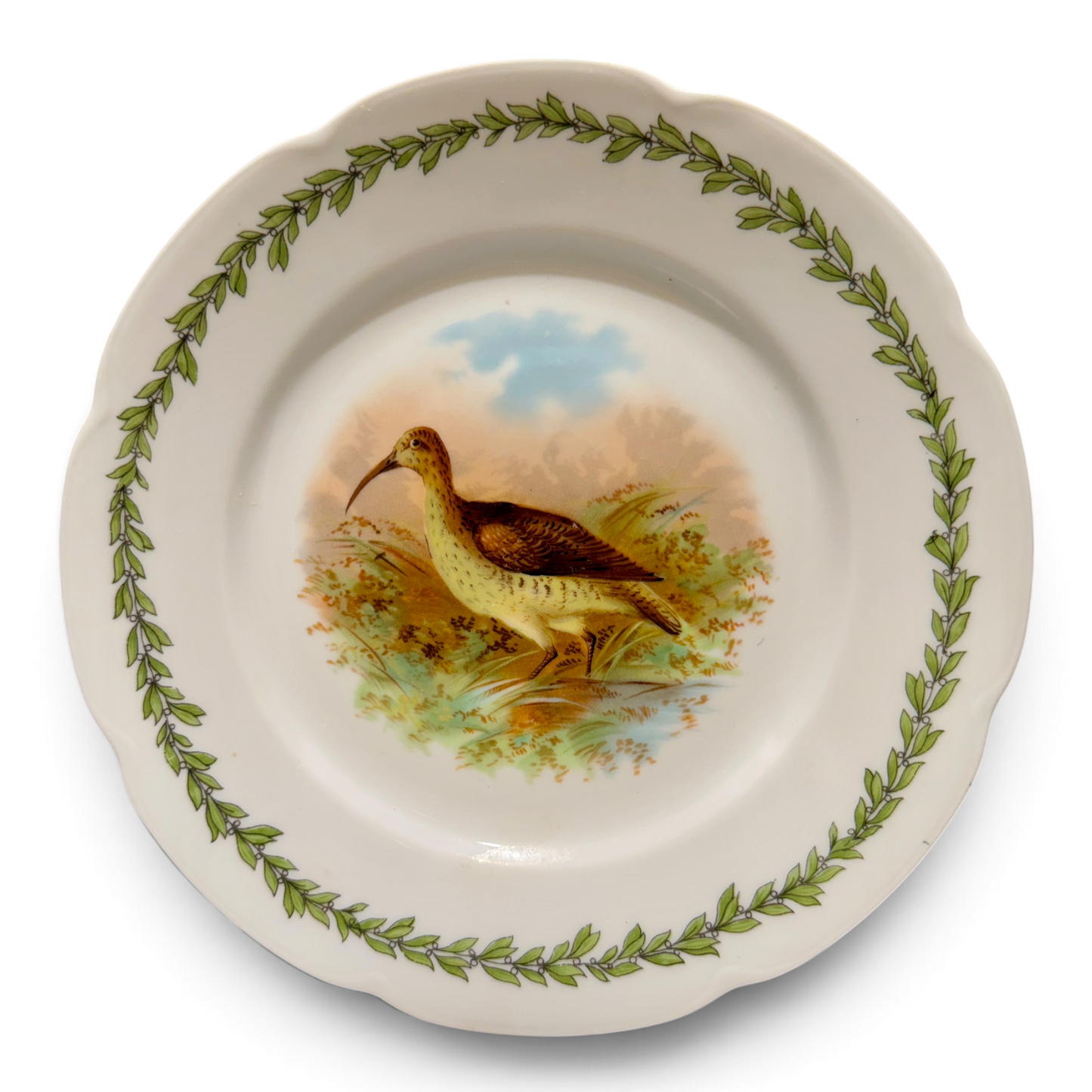 Antique Austrian Game Bird Porcelain Plates, Pair
