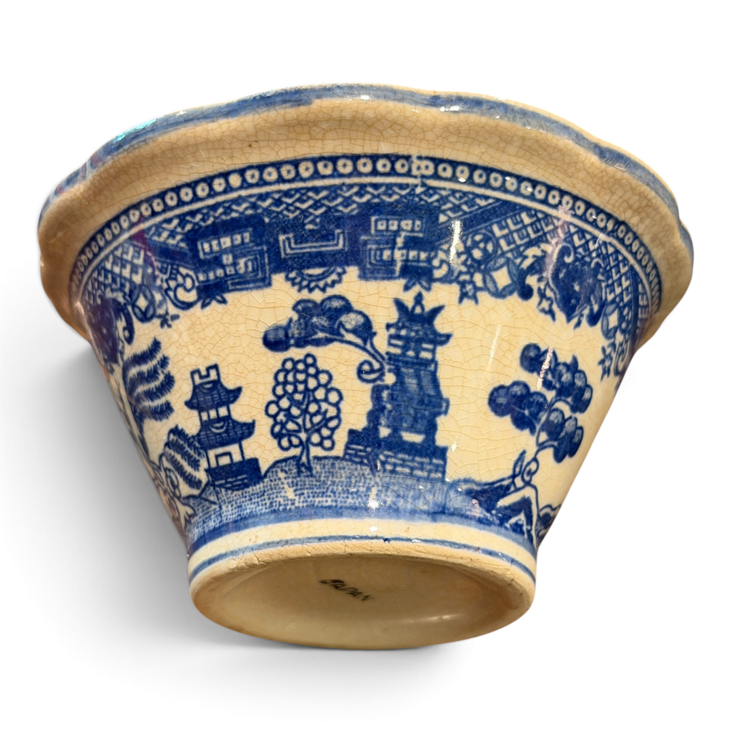 Antique Blue Willow Chinoiserie Ironstone Cocktail & Condiment Bowls, Set of 4