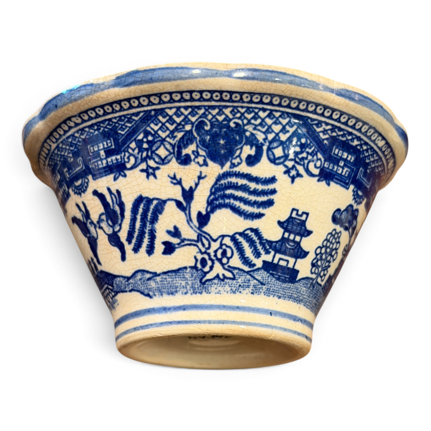 Antique Blue Willow Chinoiserie Ironstone Cocktail & Condiment Bowls, Set of 4