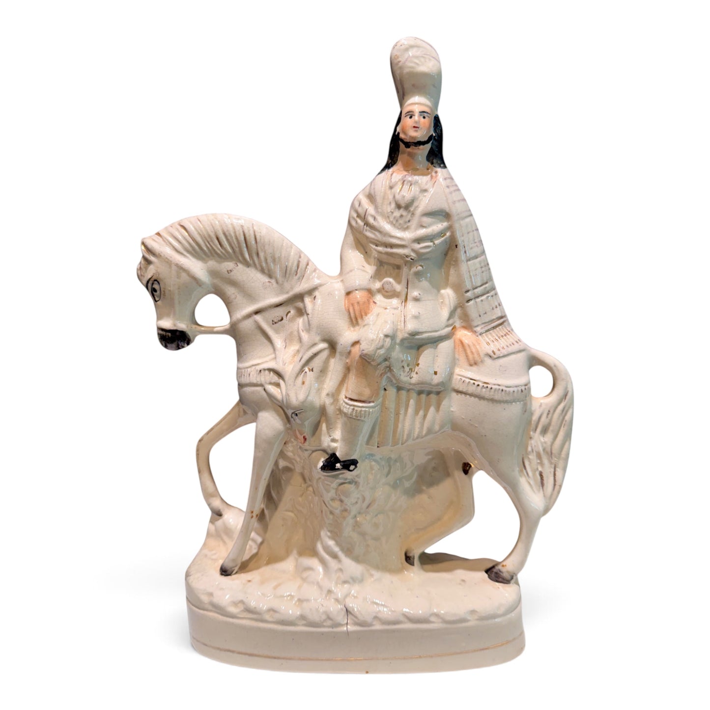 Antique Staffordshire Scottish Highland Hunter on Horseback, c.1860