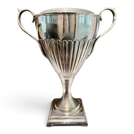 Large Antique Silver Regency Style Loving Cup Trophy