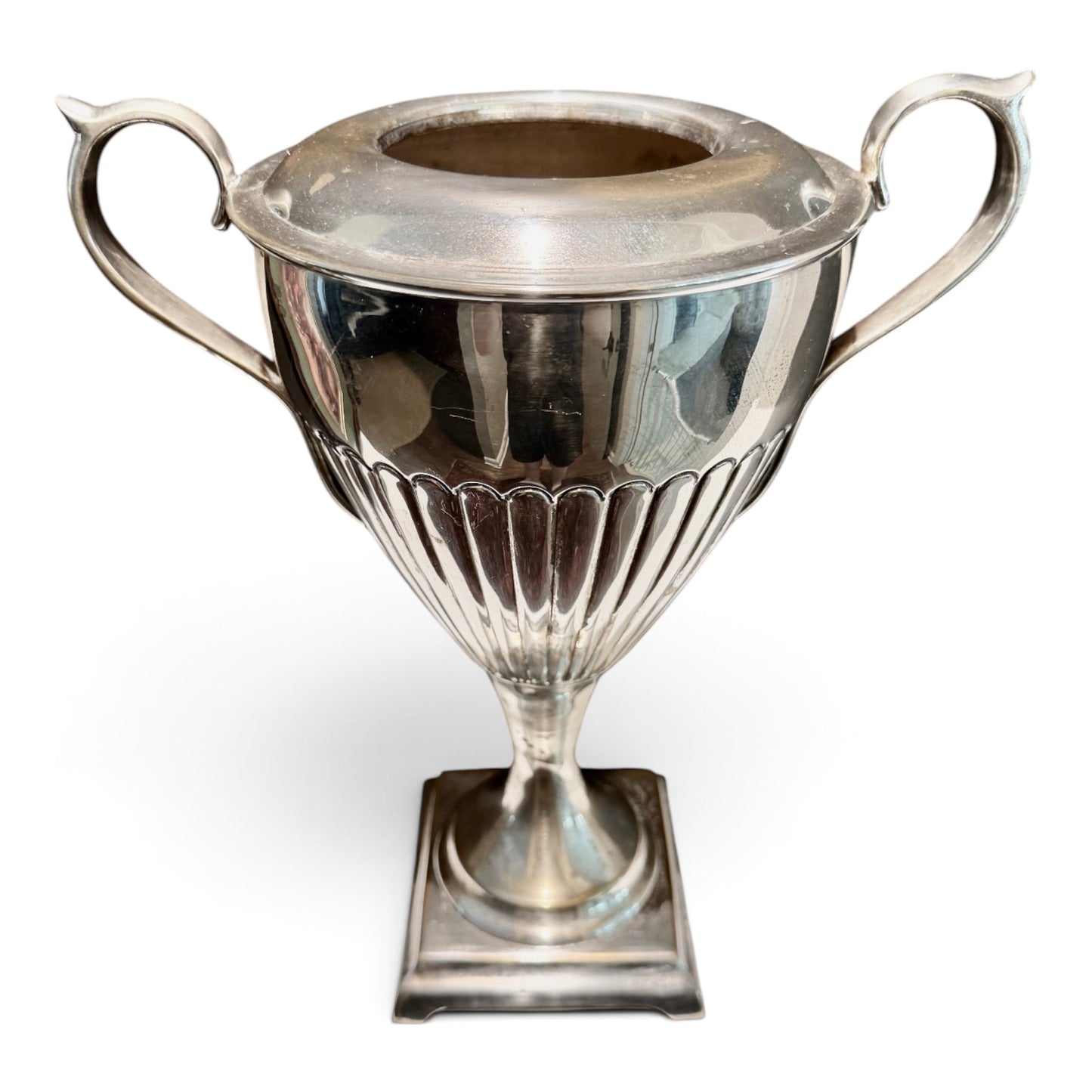 Large Antique Silver Regency Style Loving Cup Trophy
